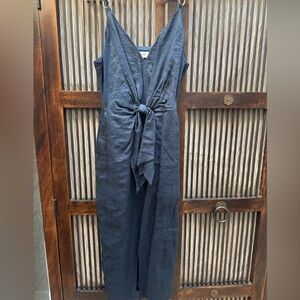 EUC Reiss Sleeveless Navy Linen Dress - Size 6